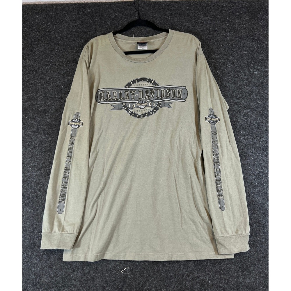 Vintage 90s Harley-Davidson Sauk Prairie WI Eagle Long Sleeve Shirt Mens L Gray